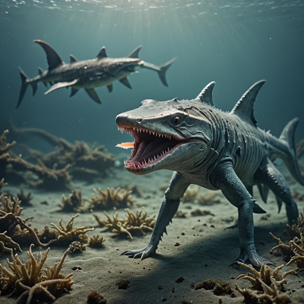 Goblin Shark Lizard Hybrid Portrait in Sci-Fi Style