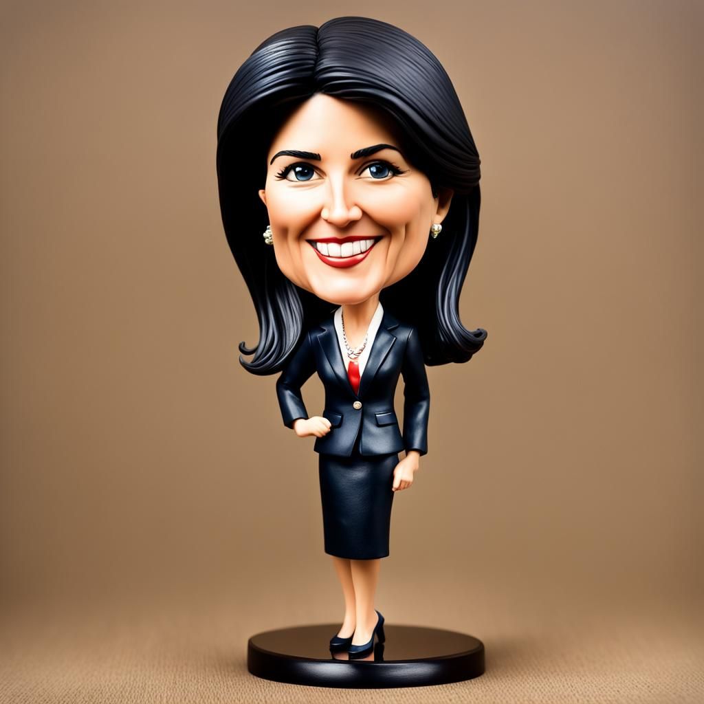 Nikki Haley Bobblehead Figurine: Whimsical Political Portrai...
