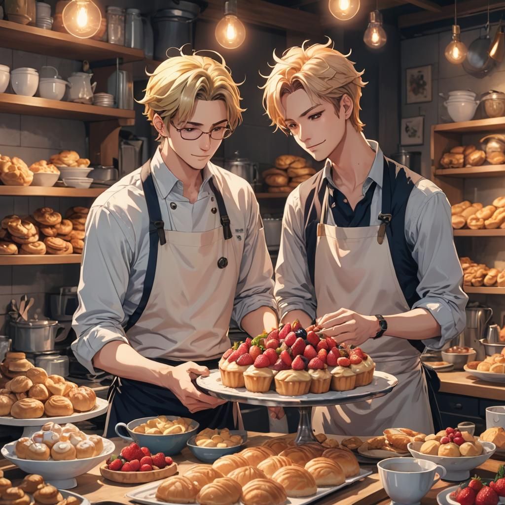 Gay Fairies Baking Pastries in Anime Style