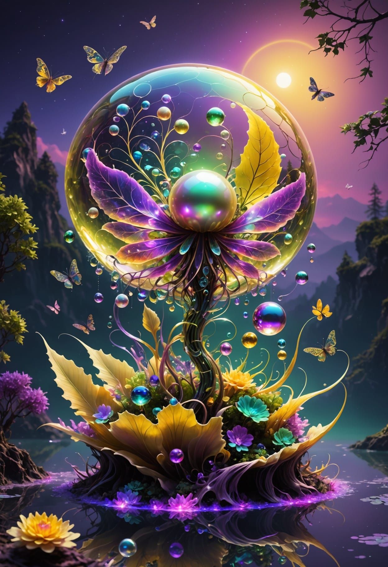 Fractal Pearl in Sunset Harmony