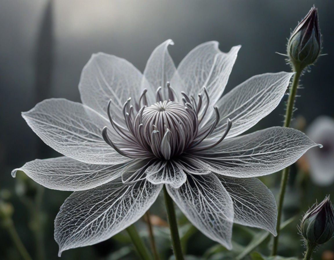Ethereal Gothic Flower in Misty Hues