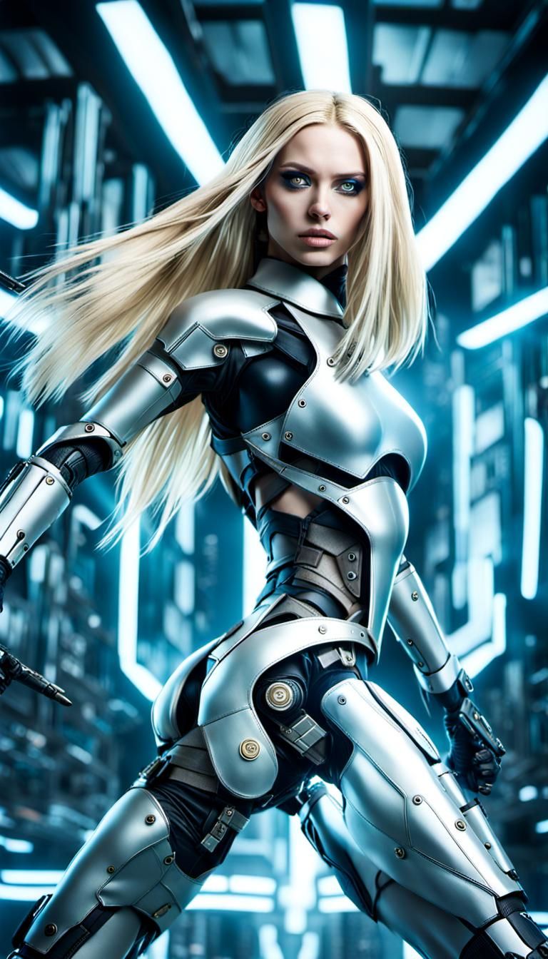 Cybernetic Girl in Dystopian Future, Ultra Realistic