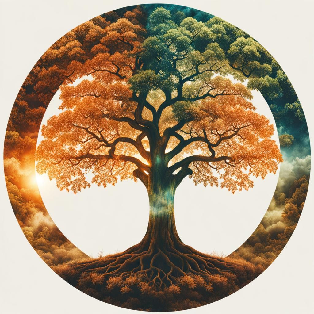 Double Exposure Tree of Life