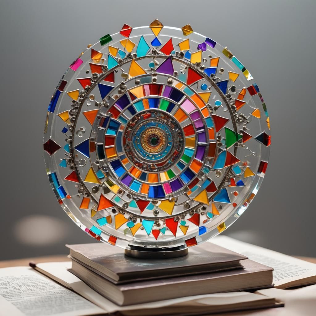 Colorful Glass Mandala Rising from Book
