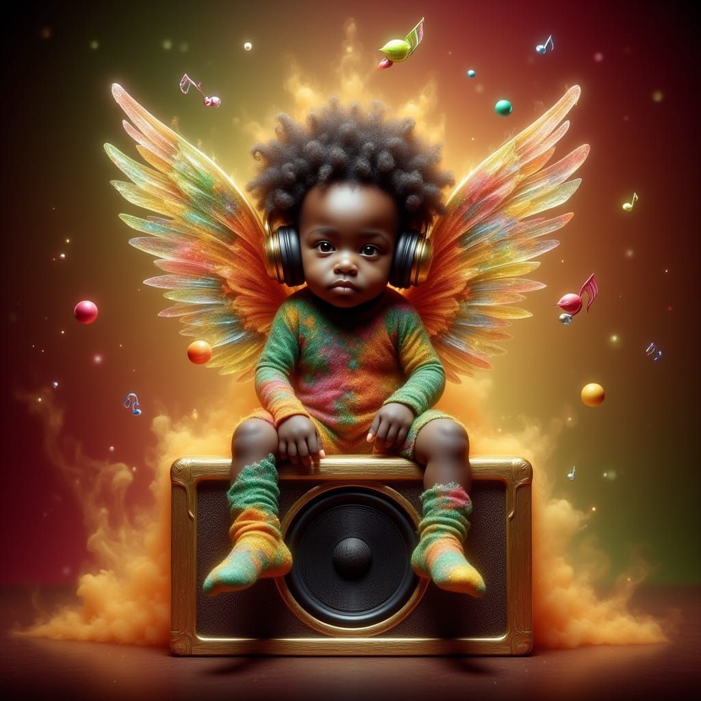 Rasta Baby in a Vibrant Musical Fantasy