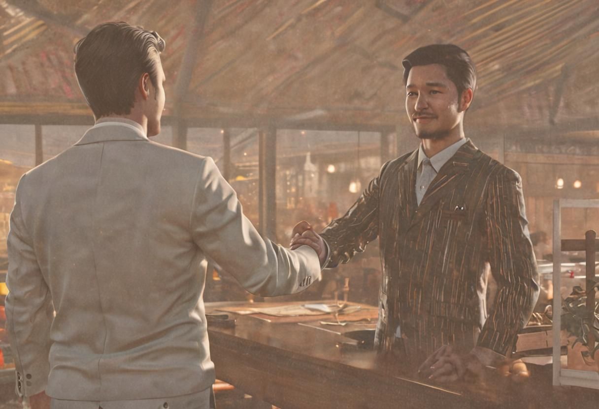 Handshake in Anime 3D Art Style