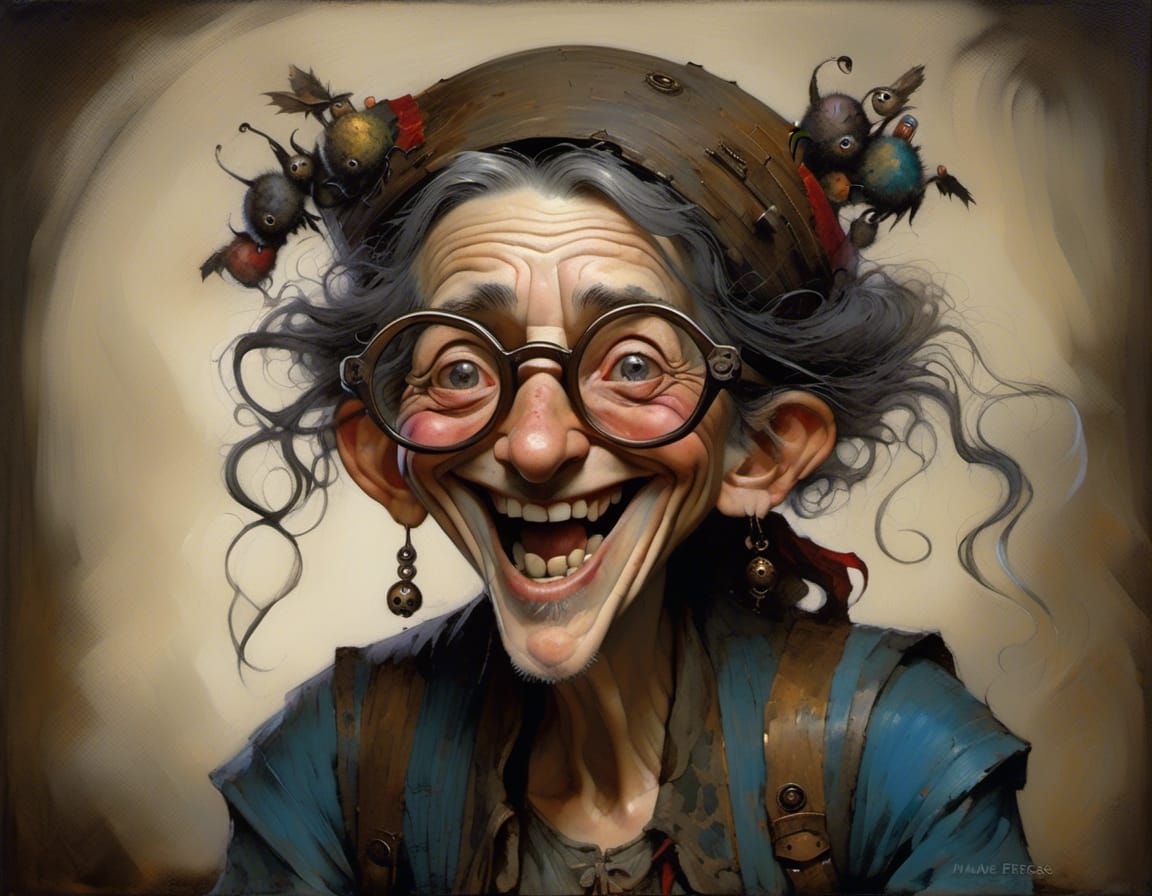 Eccentric Brunette with Hazel Eyes in Fantasy Style