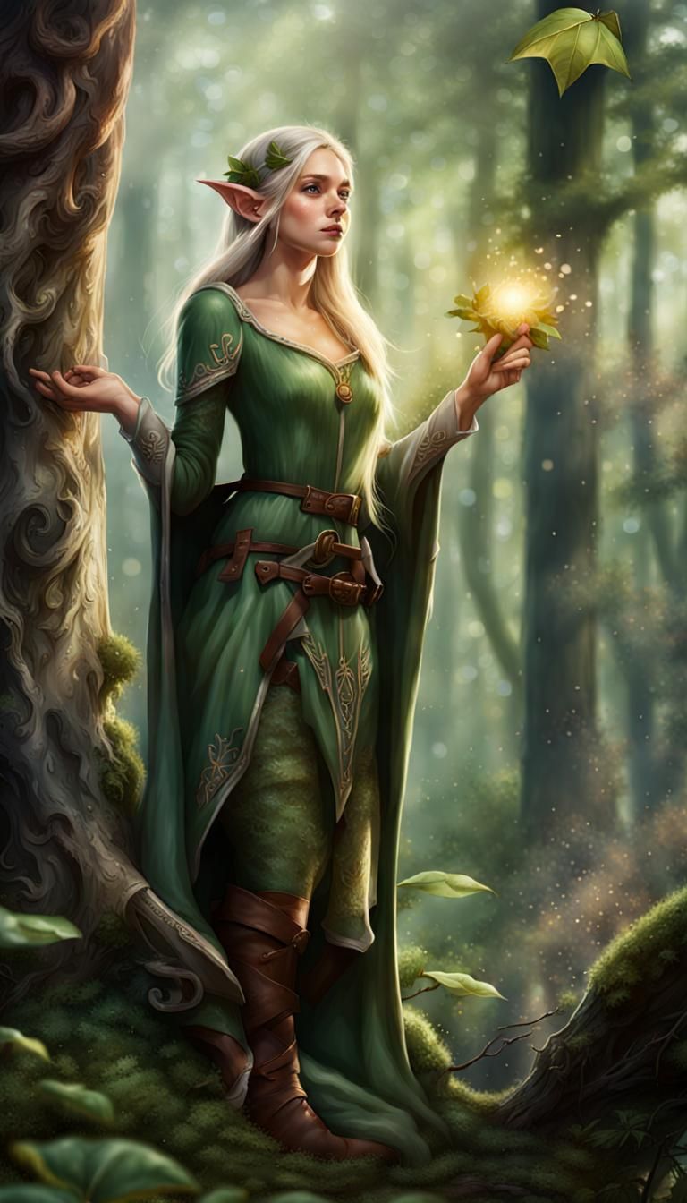 Enchanted Forest: Elves Casting Spells of Healing