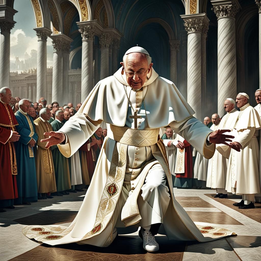 Pope John Paul II Griddy Dance: Fantasy Concept Art