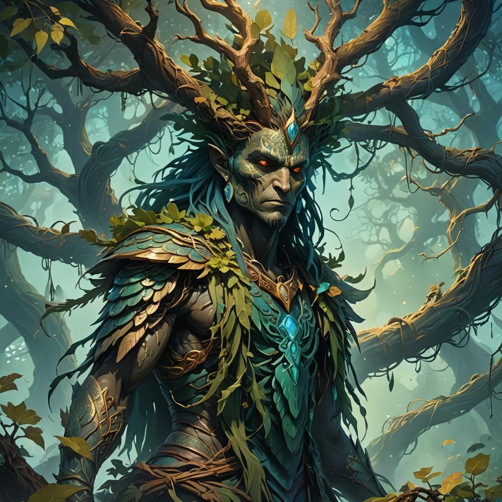 Kuku Sabzi in Eerie Forest: Fantasy Concept Art