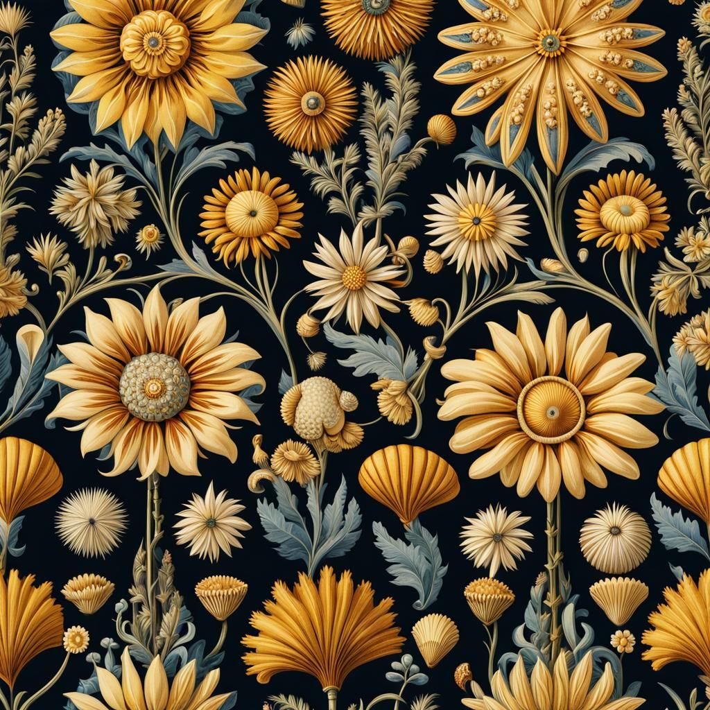 Wildflowers, Seashells, Feathers & Stars Medallion