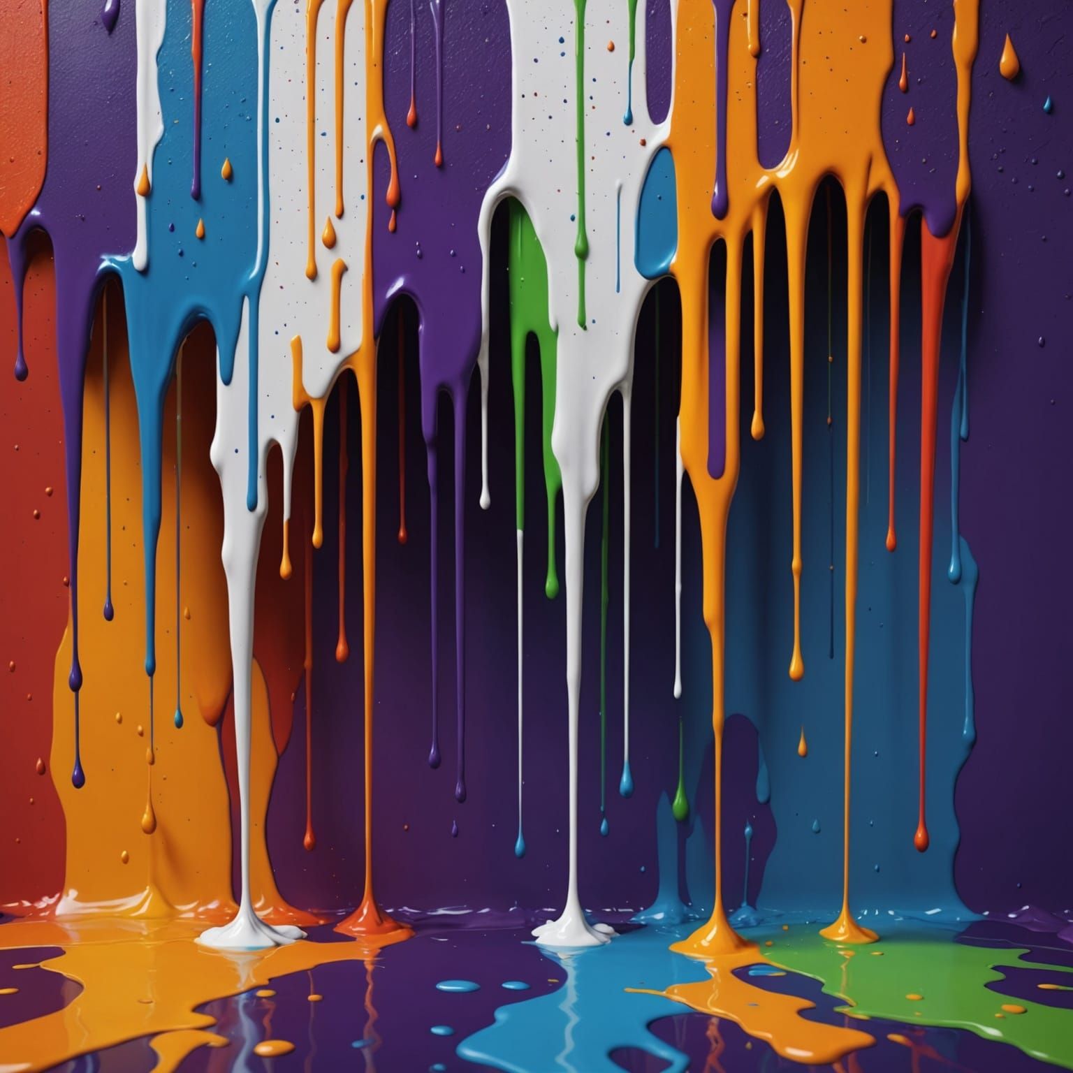Vibrant Dripping Canvas in Fantastical Style