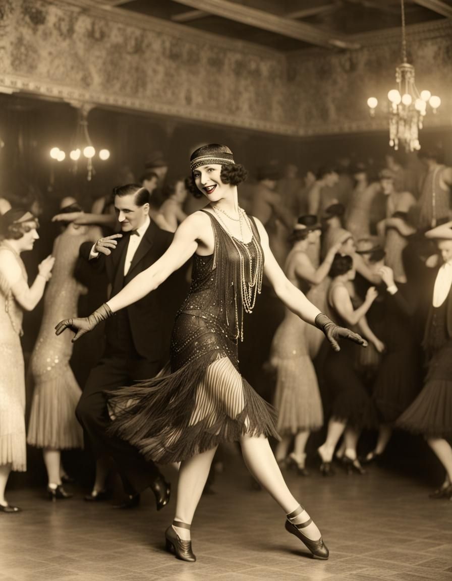 1920s Flapper Dancing in a Dance Hall