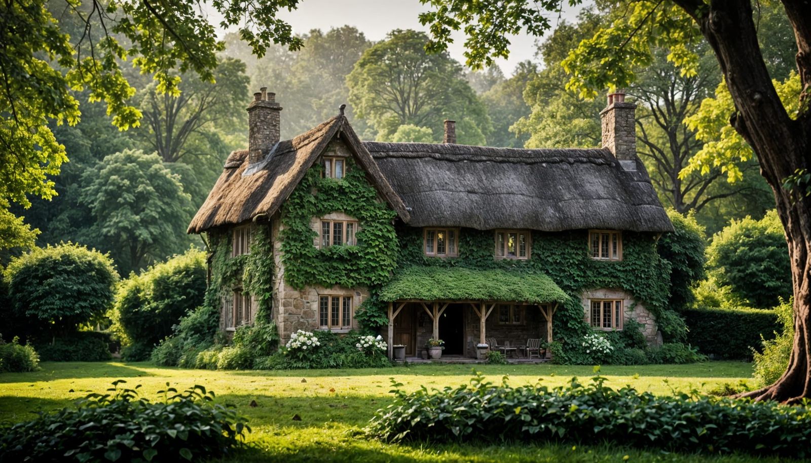 Rustic Stone Cottage with Round Towers