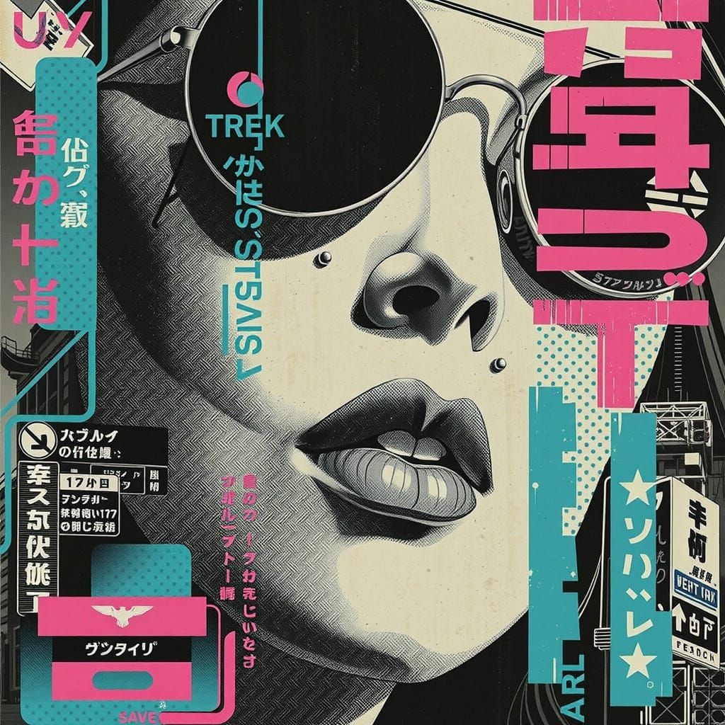 Retro-Futuristic Japanese Sunglasses Advertisement in Anime ...