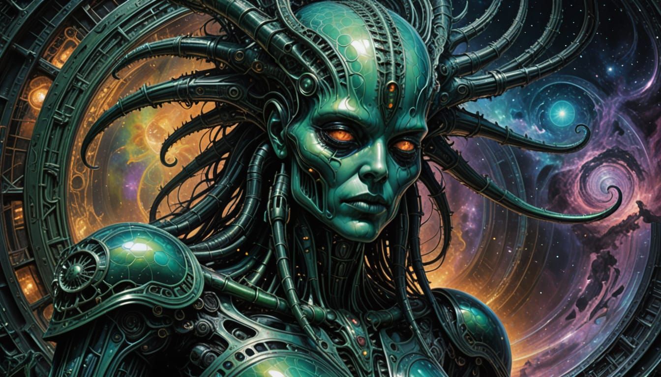 Cosmic Being Adrift in Nebula: Digital Cosmic Art