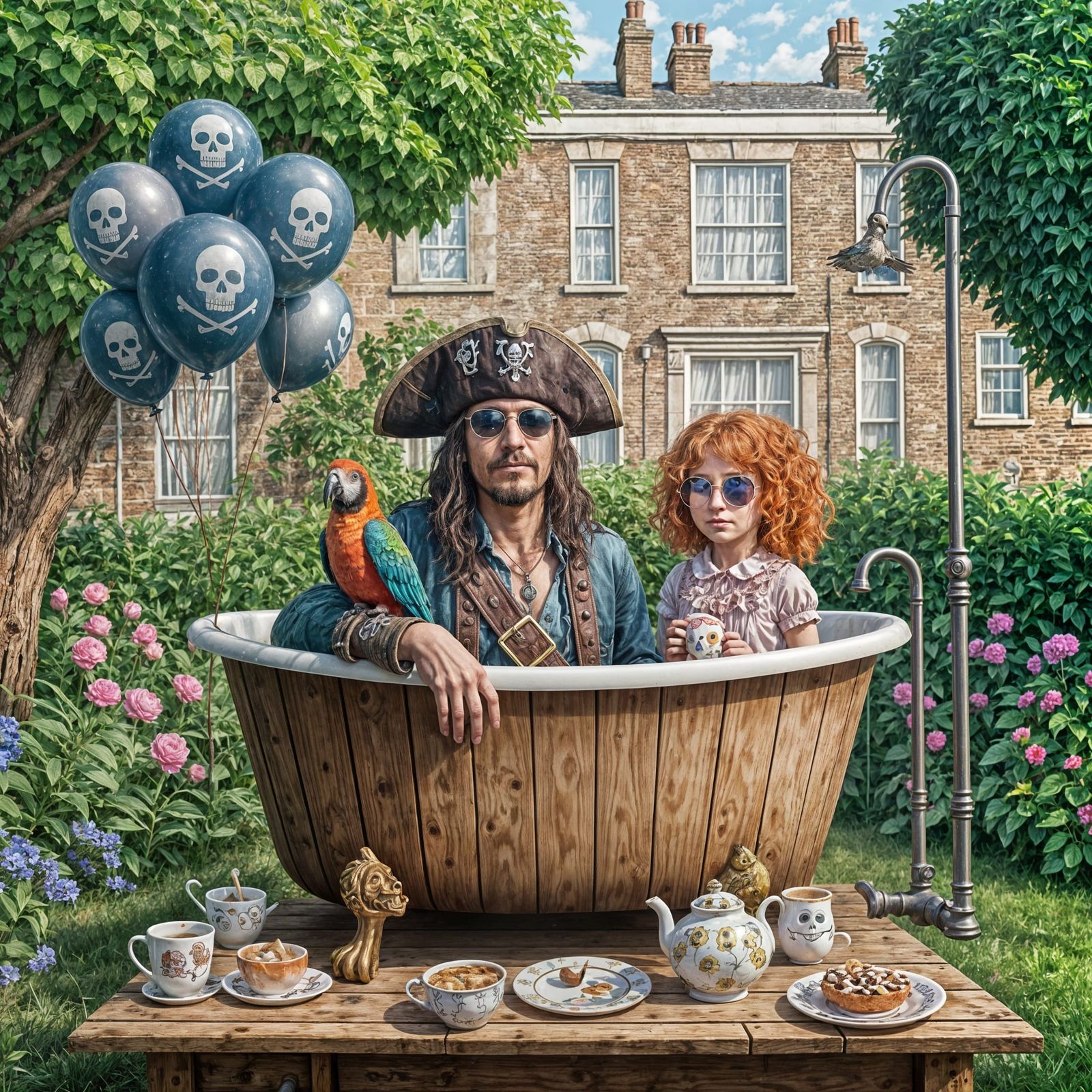 Pirates' High Tea Party Aloft Over London