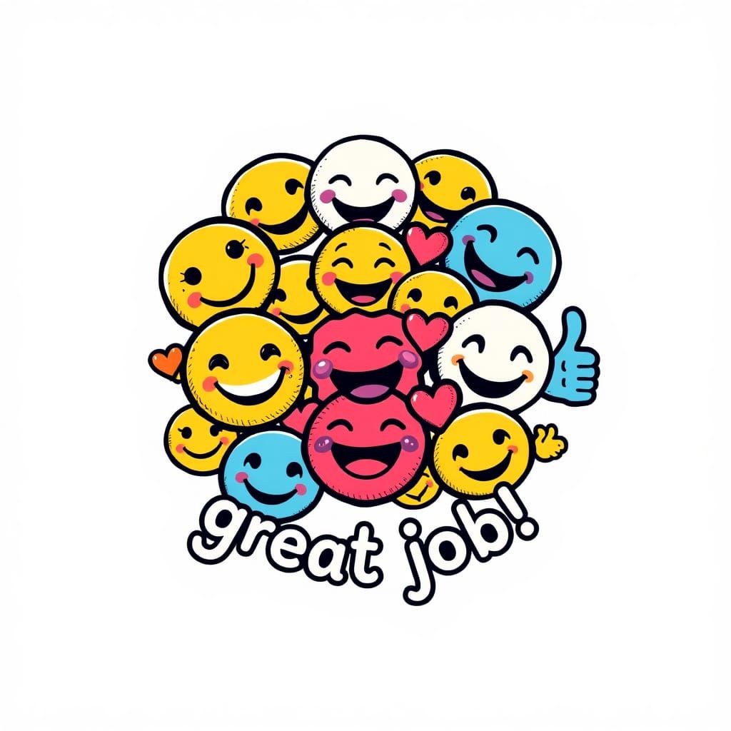 Playful Emoji Logo with Circular Design