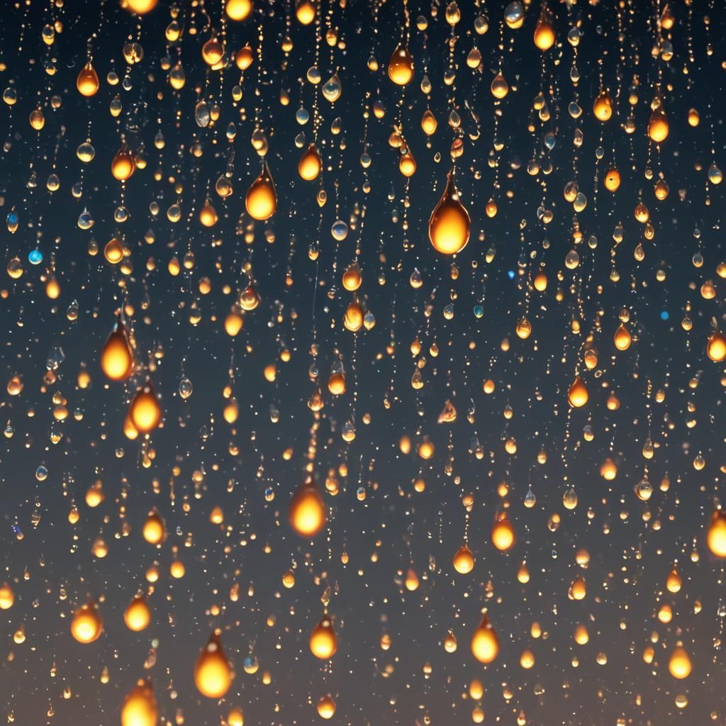 Bioluminescent Water Droplets in a Dark Void