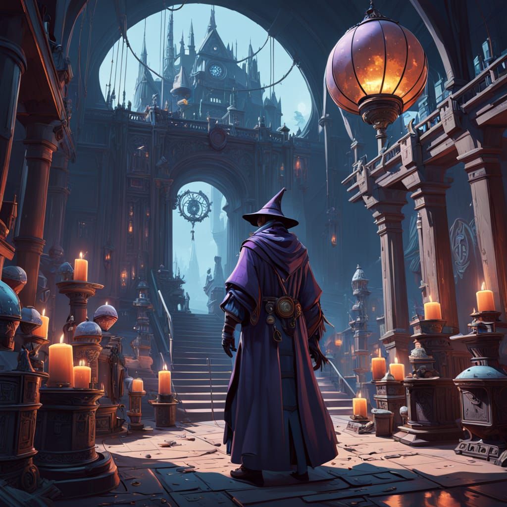 Elaborate Fantasy Wizards and Witches in Mysterious Chamber