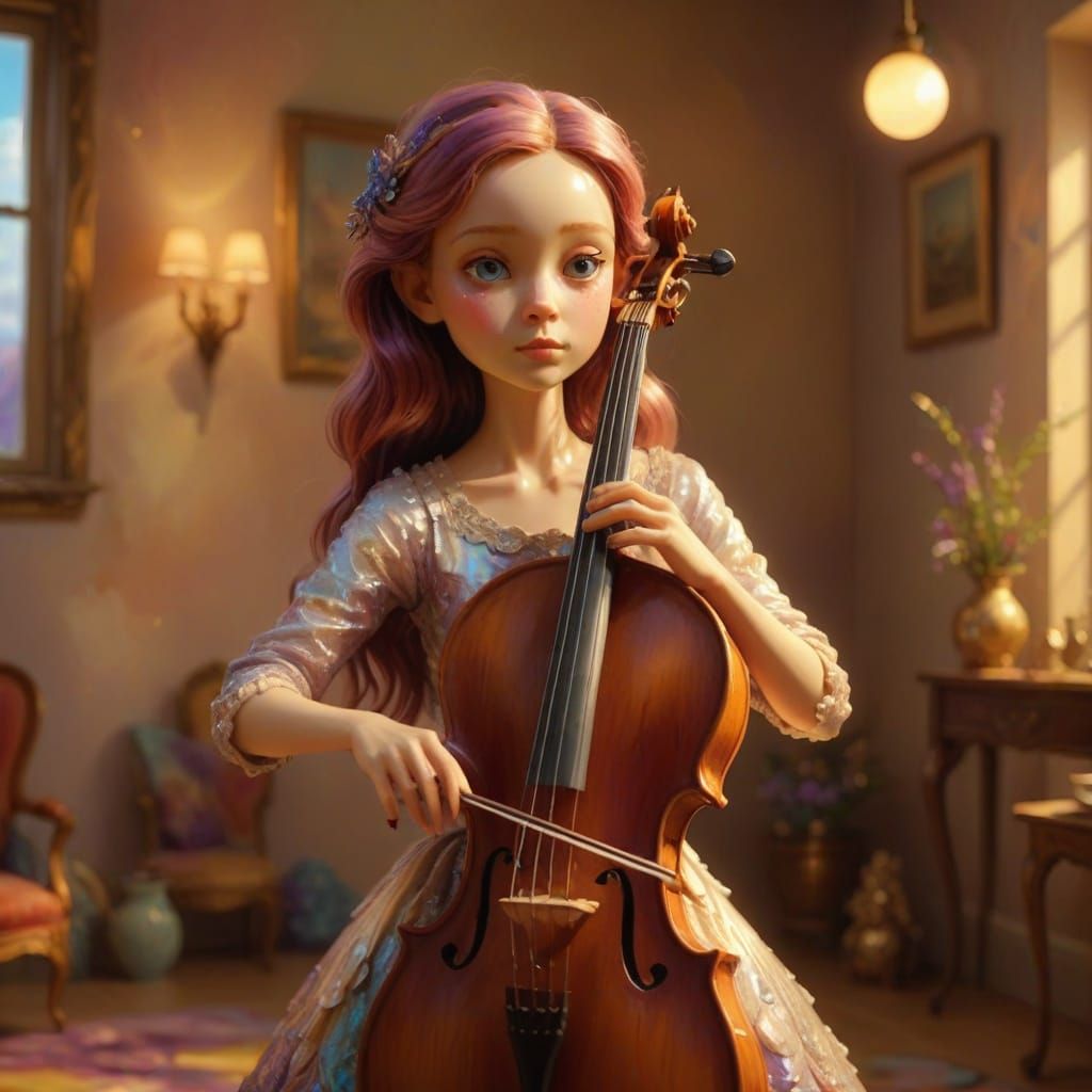 Surreal Creature in Dream Landscape: Abstract Expressionism