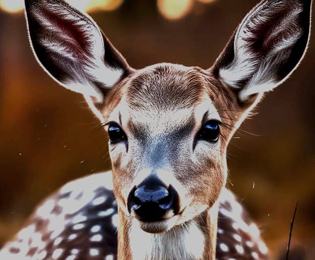 Surreal Deer Encounter in Ethereal Forest