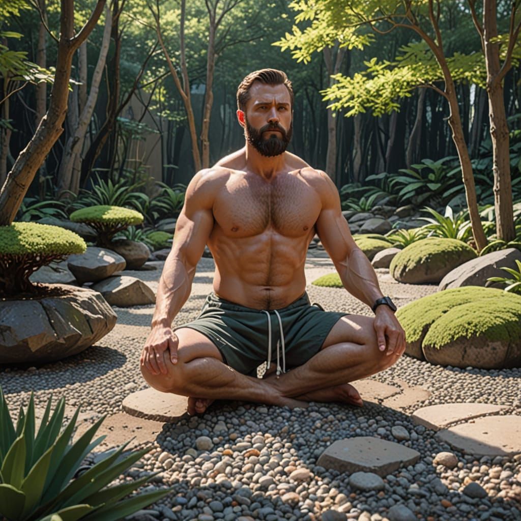Zen Garden Meditation: Photorealistic Serenity
