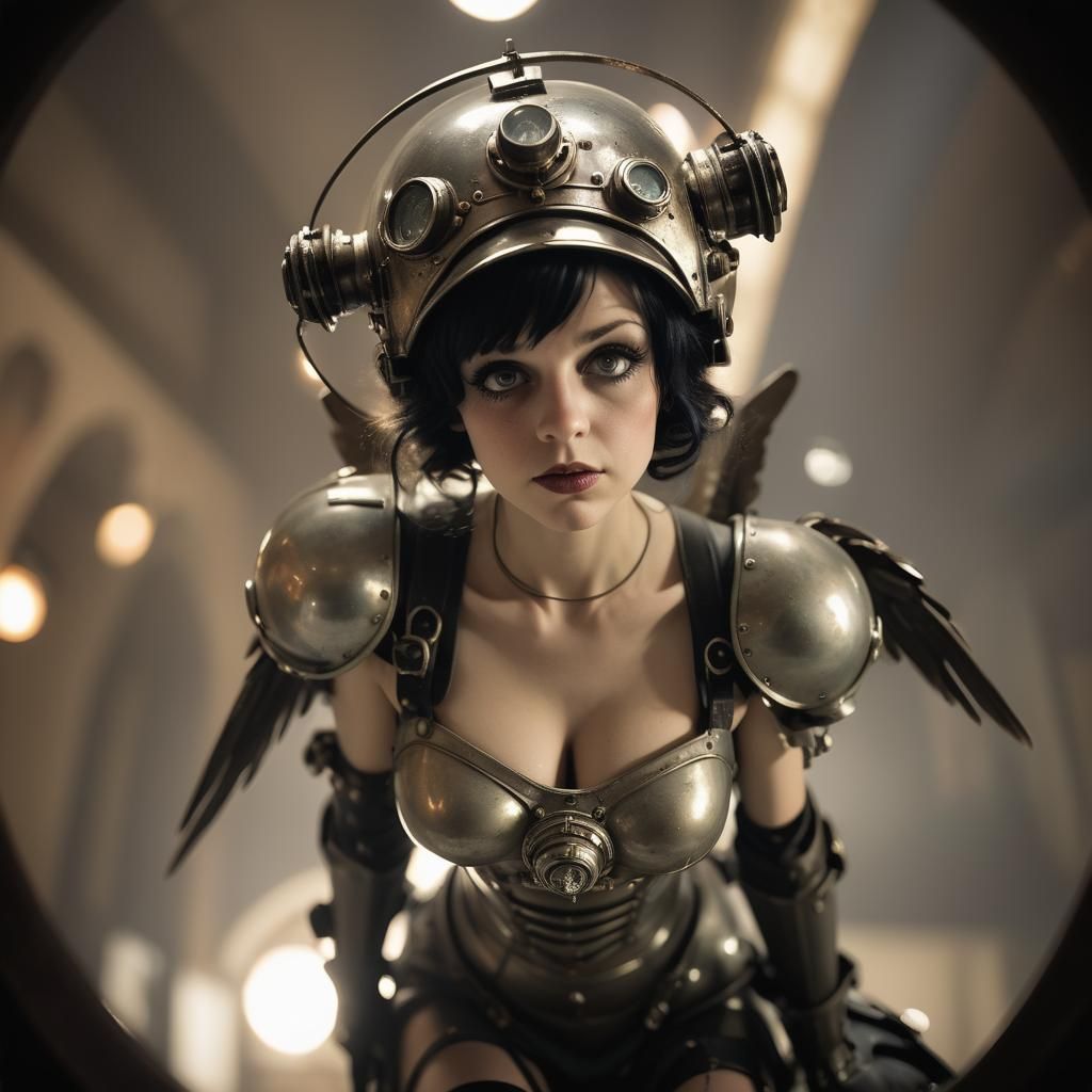 Eerie Angel Photo in Dieselpunk Style