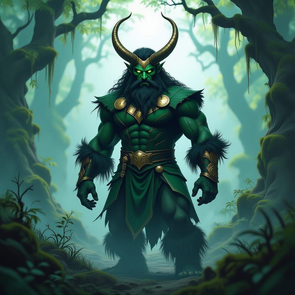 Mischievous Loki Bigfoot in Enchanted Forest
