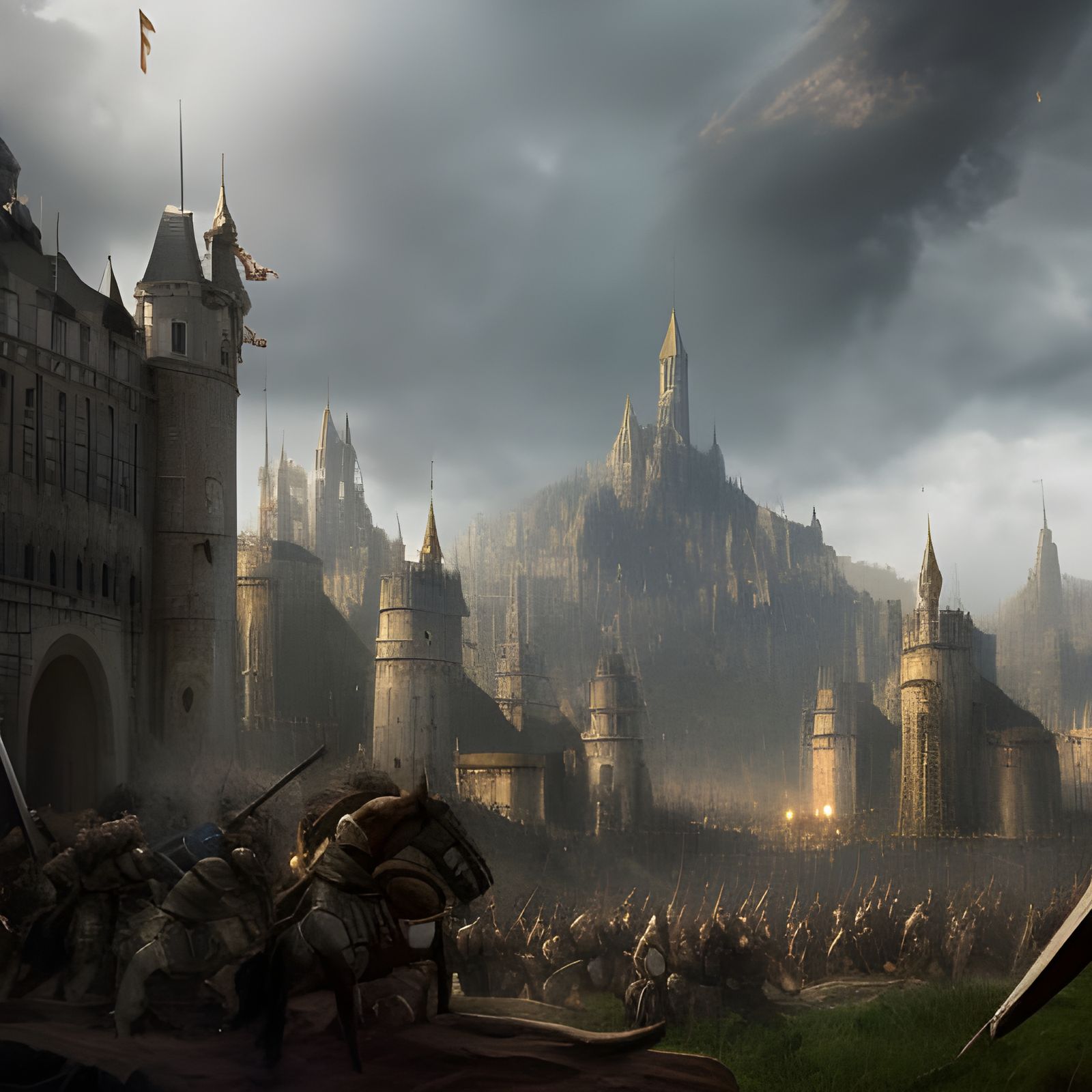 Epic Medieval Battle: Dramatic Digital Matte Painting