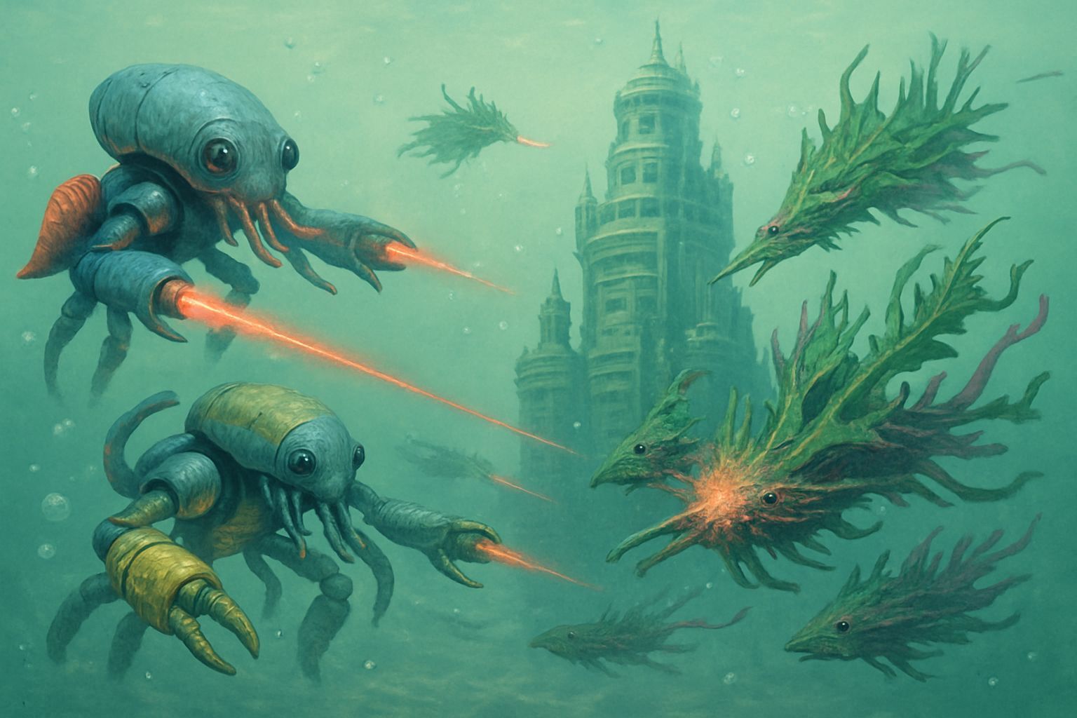 Battle for Control of the Undersea Arcology on Planet X