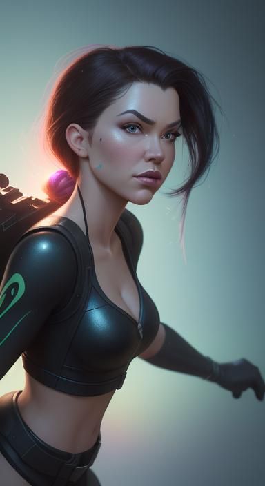 Hyperrealistic Kim Possible in Graffiti Art Style