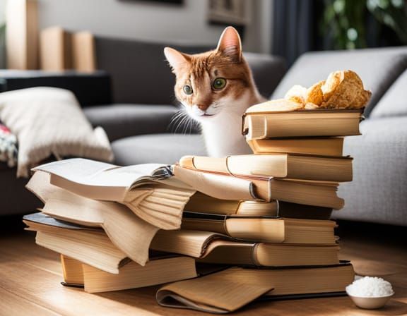 Green-Eyed Cat in Cozy Living Room