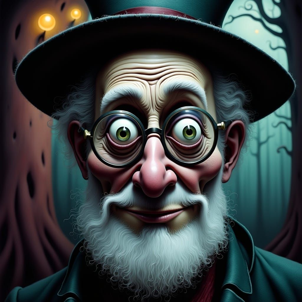 Whimsical Elder with Twinkling Spectacles