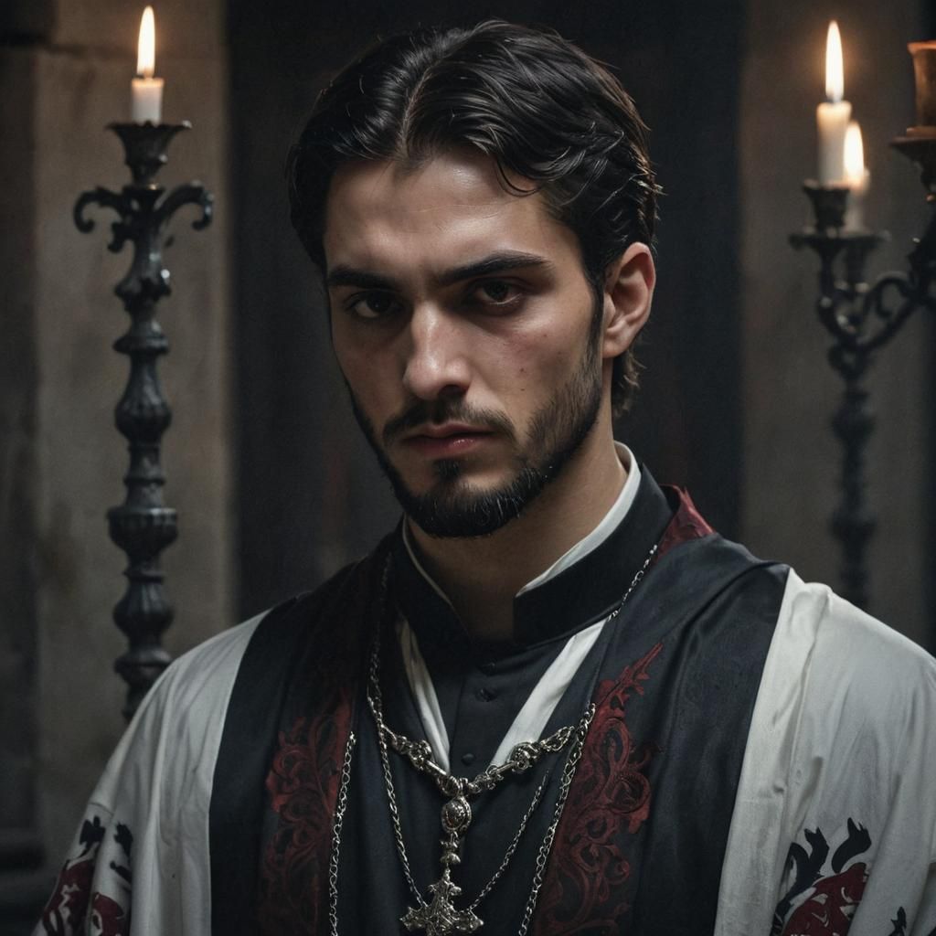 Vampire Priest: A Dark Fantasy Portrait