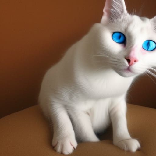 White and Gray Cat with Blue Eyes