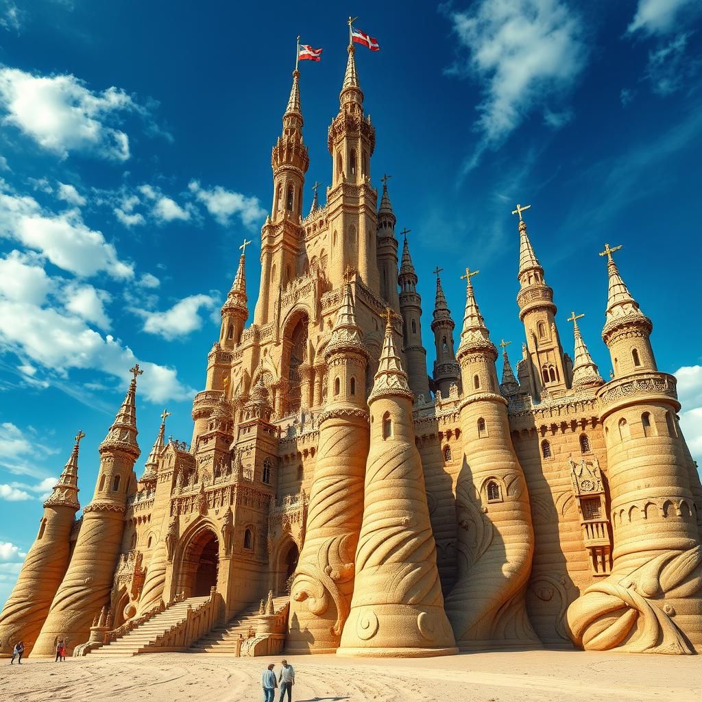 Surreal Sandcastle with Escher Geometries and Fractal Patter...
