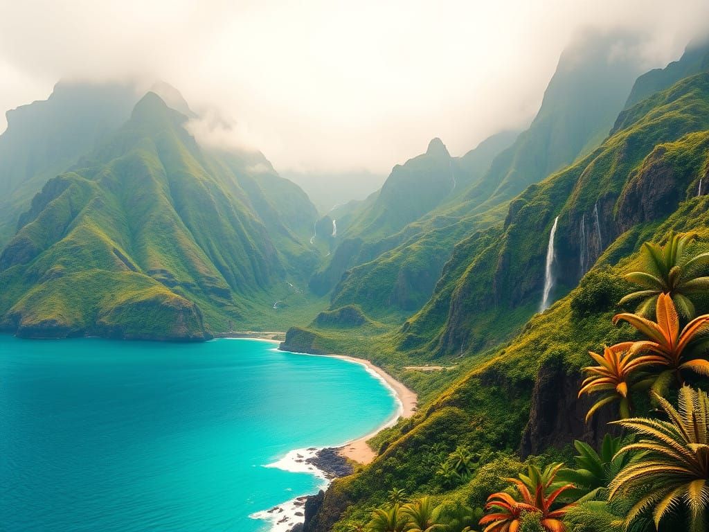 Tropical Paradise on Hawaii's Napali Coast