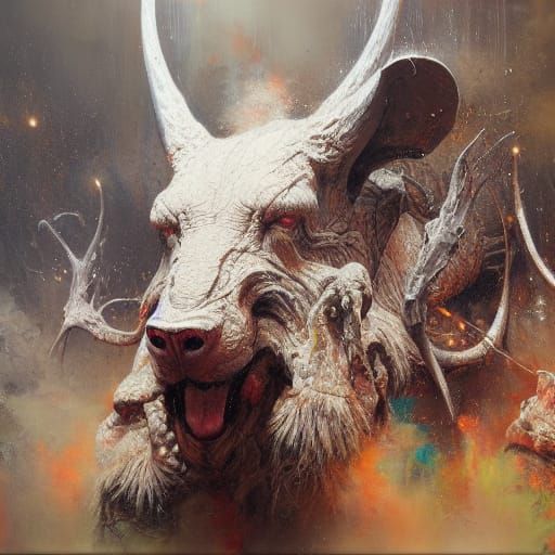 Behemoth as Oil Painting on Canvas