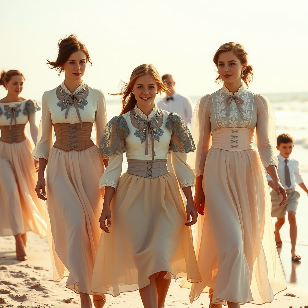 Idyllic Paradise Scene in Soft, Pastel Hues