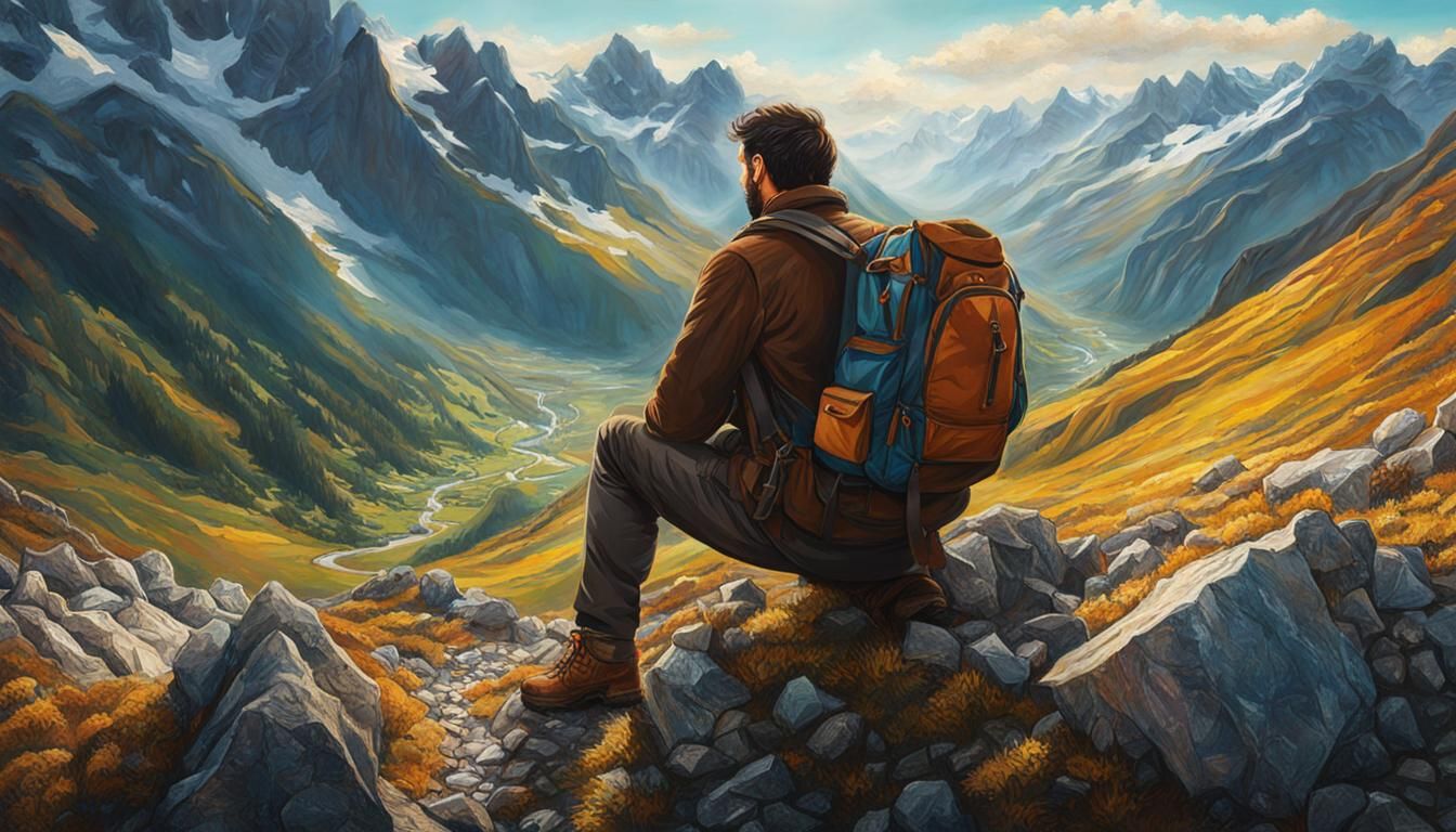 Mineral Exploration in Swiss Alps: Hyperrealistic Splash Art