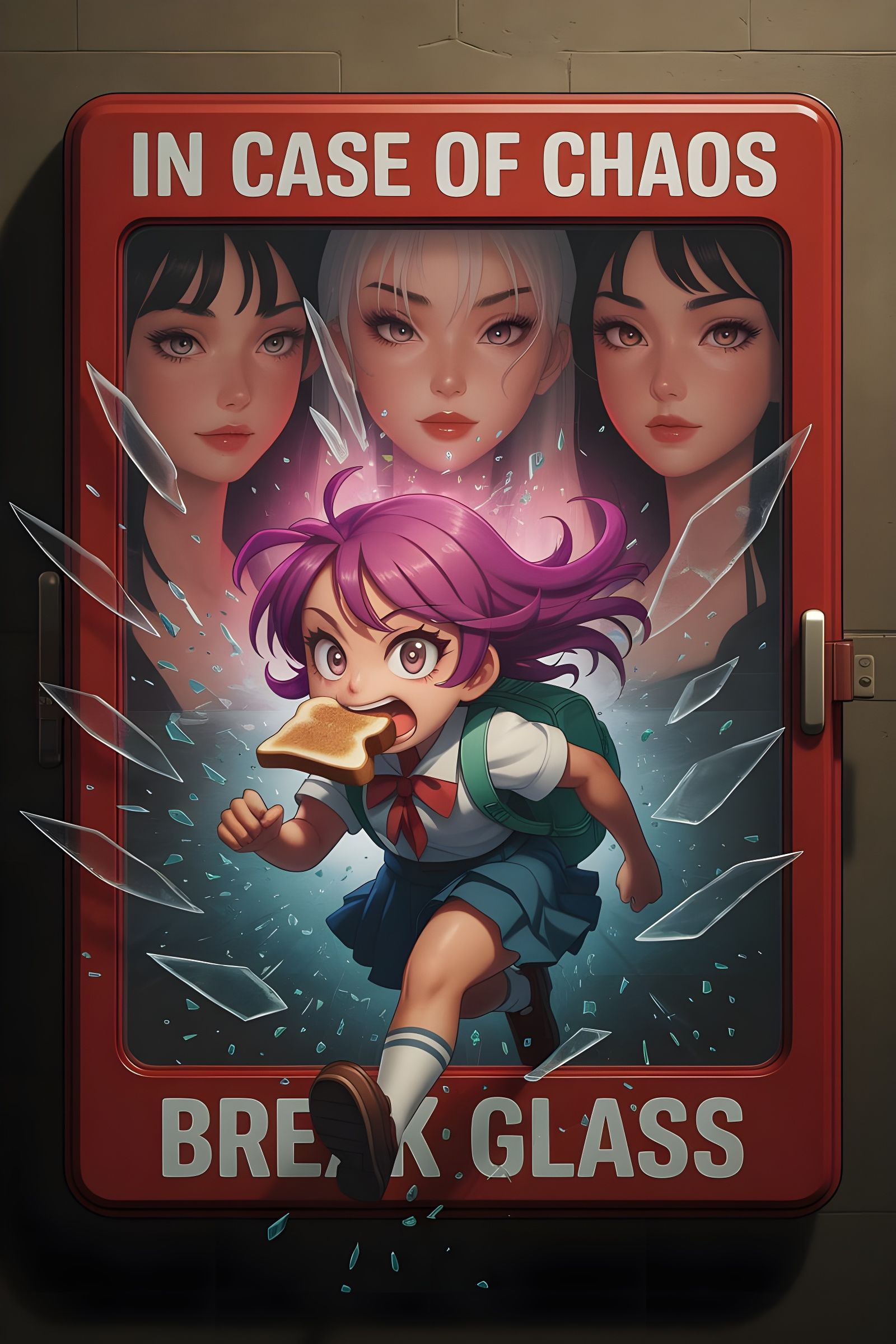 Anime Schoolgirl Breaks Free from Chaos Box