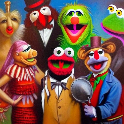 Muppets Star in Carnival Freak Show Painting
