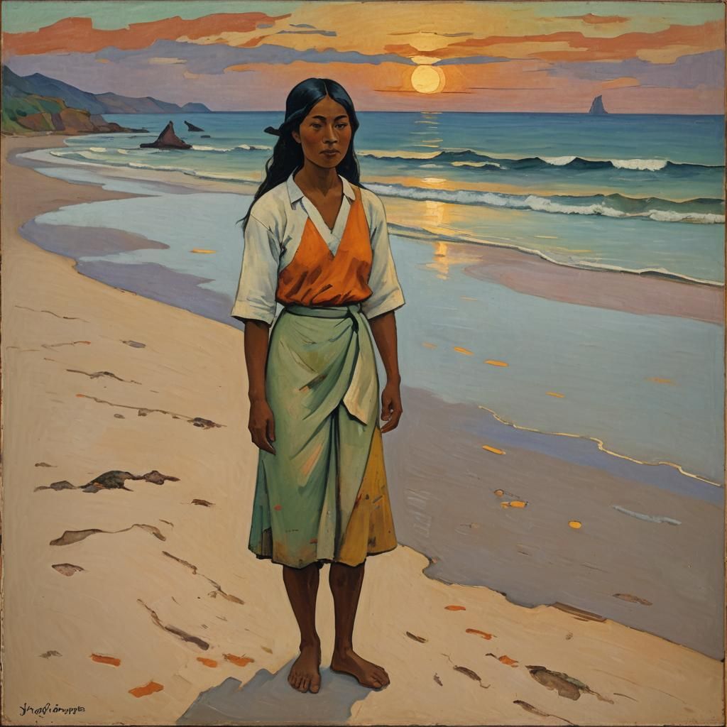 Nafeaffaa Ipolpo in Post-Impressionist Beach Landscape