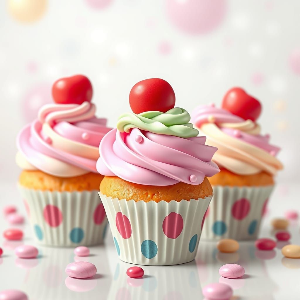 Cute Cupcakes in Candyland Art Style