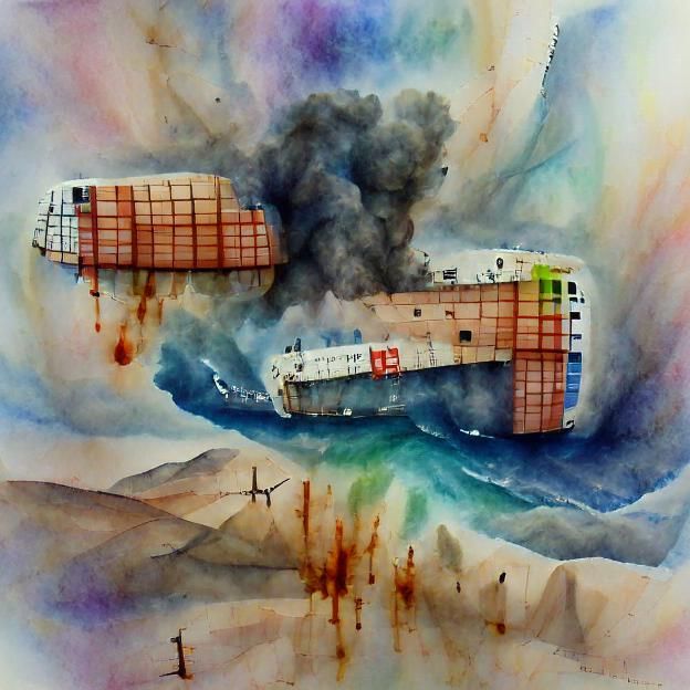 Cargo Ship on Calm Blue Ocean