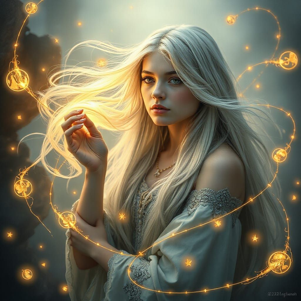 Verdandi, Norn of Present, Weaving Golden Thread