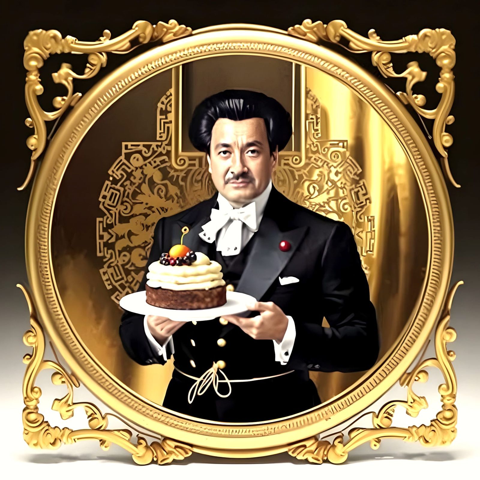 Stunning Hyperrealist Portrait of a Gentleman with Yin-Yang....