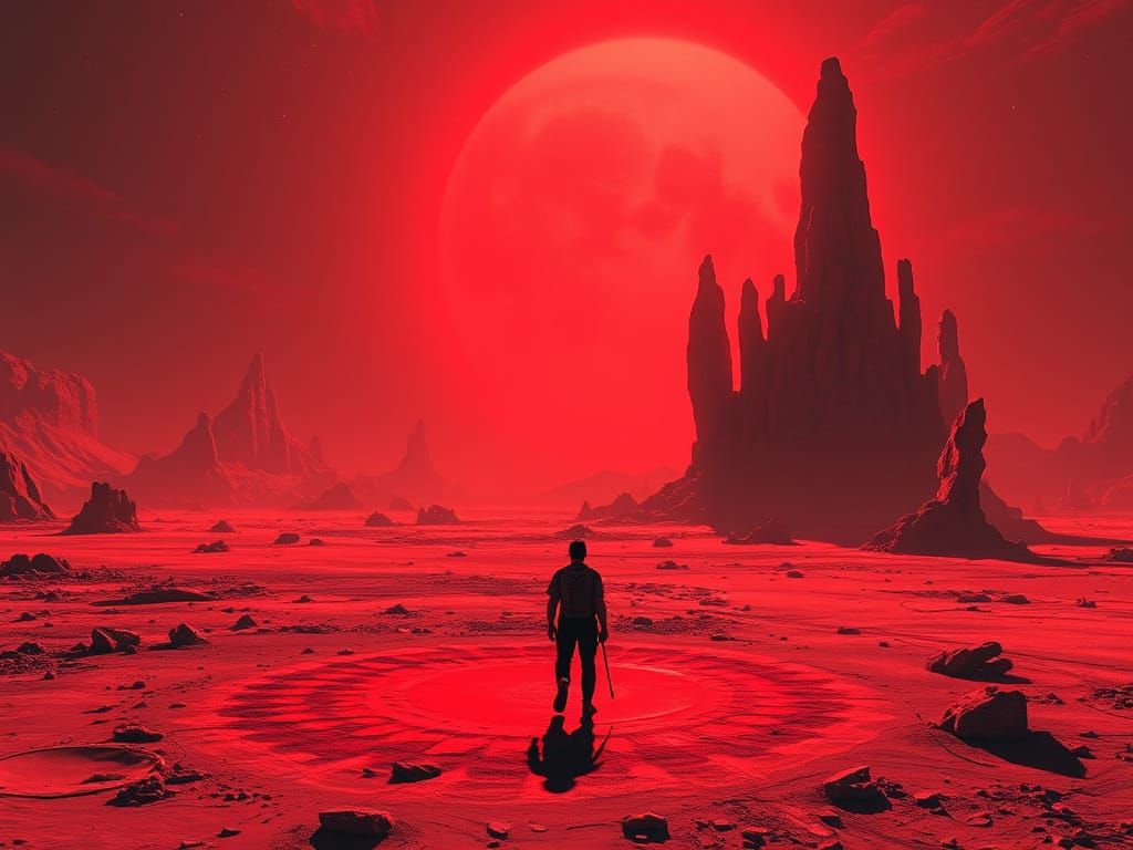 Alien Wanderer Finds Red Circle on Distant Planet