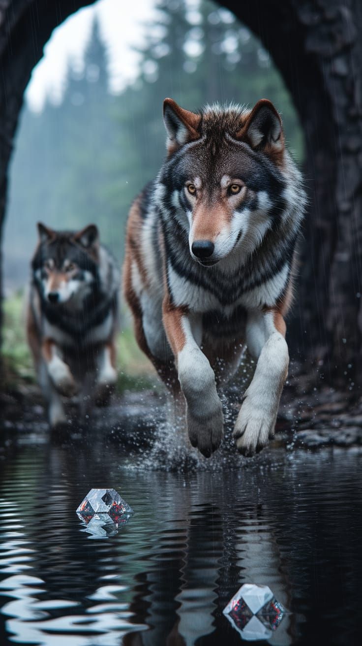 Dark Portal Reflecting Doom Metal Wolves